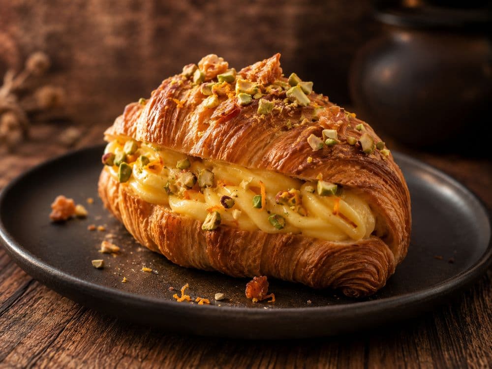 Cornetto Crema Pasticciera, Pistacchio e Arancia