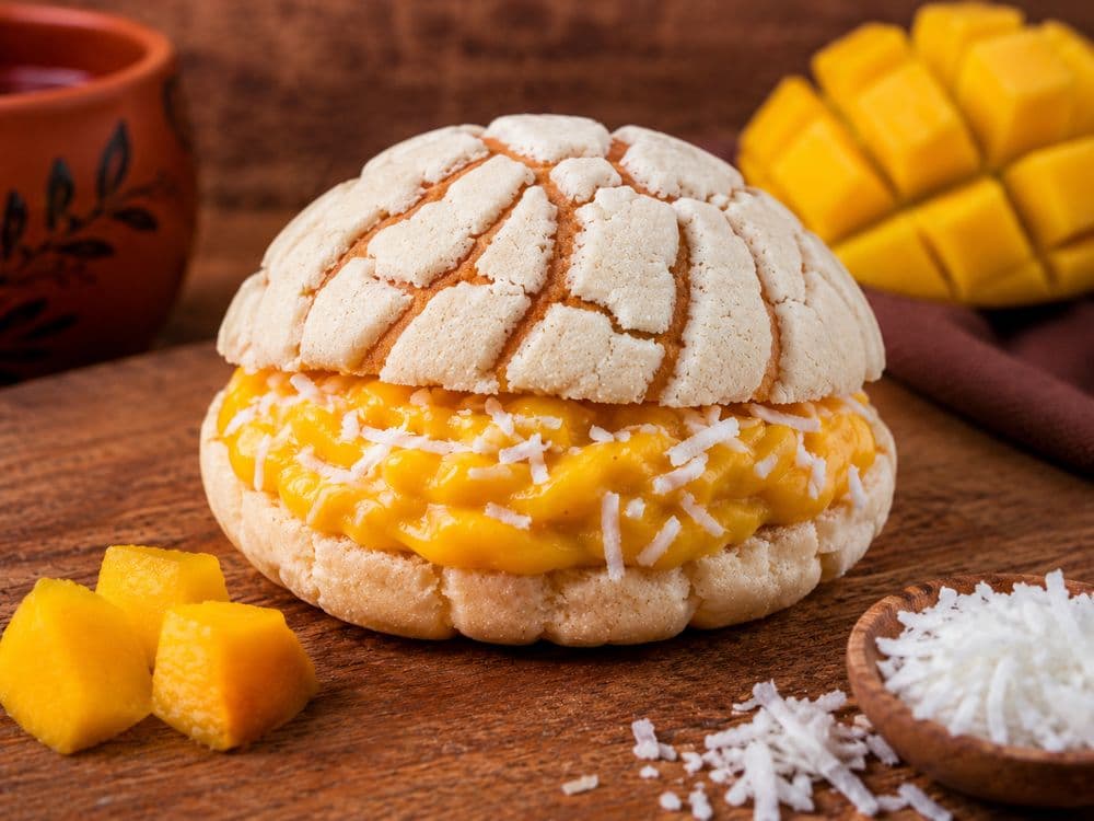 Conchas con crema di Mango e Cocco