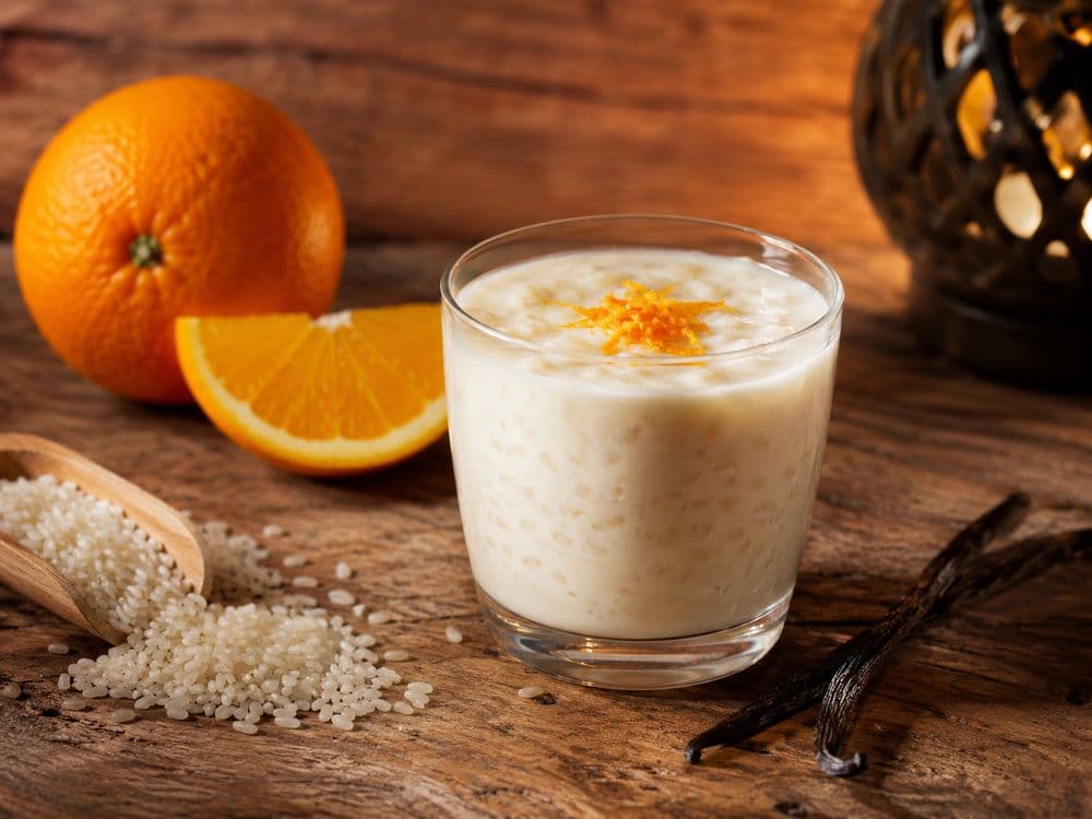 Latte di riso all'arancia e vaniglia